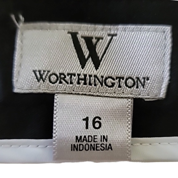 WORTHINGTON BLACK & OFF WHITE PLUS SIZE 16 COLORING BLOCKING SKIRT EXPOSED ZIP - Picture 7 of 15